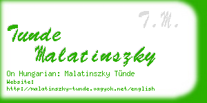 tunde malatinszky business card