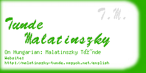 tunde malatinszky business card